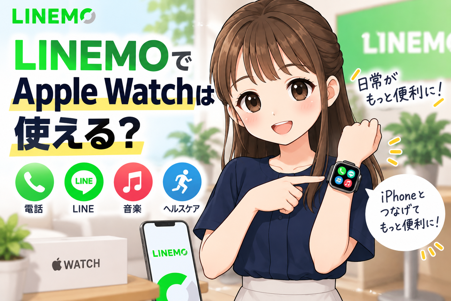 LINEMOでApple Watchは使える？セルラー対応・単体通信・電話・LINEを解説