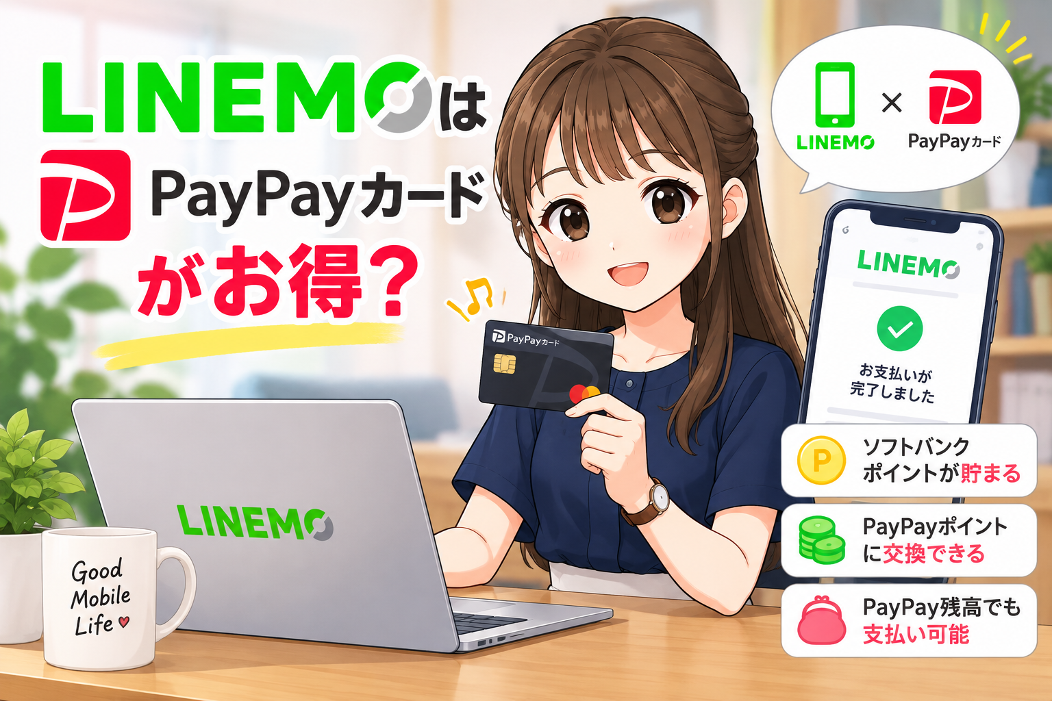 LINEMOはPayPayカードがお得？特典・ポイント還元・連携しない場合を解説